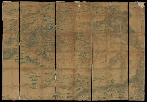 清  佚名  中國地圖  屏風|Map of China, 1506