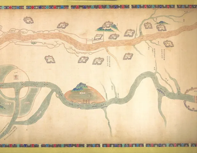 清  佚名  大運河地圖 (從北京至長江)  卷|Map of the Grand Canal from Beijing to the Yangzi River