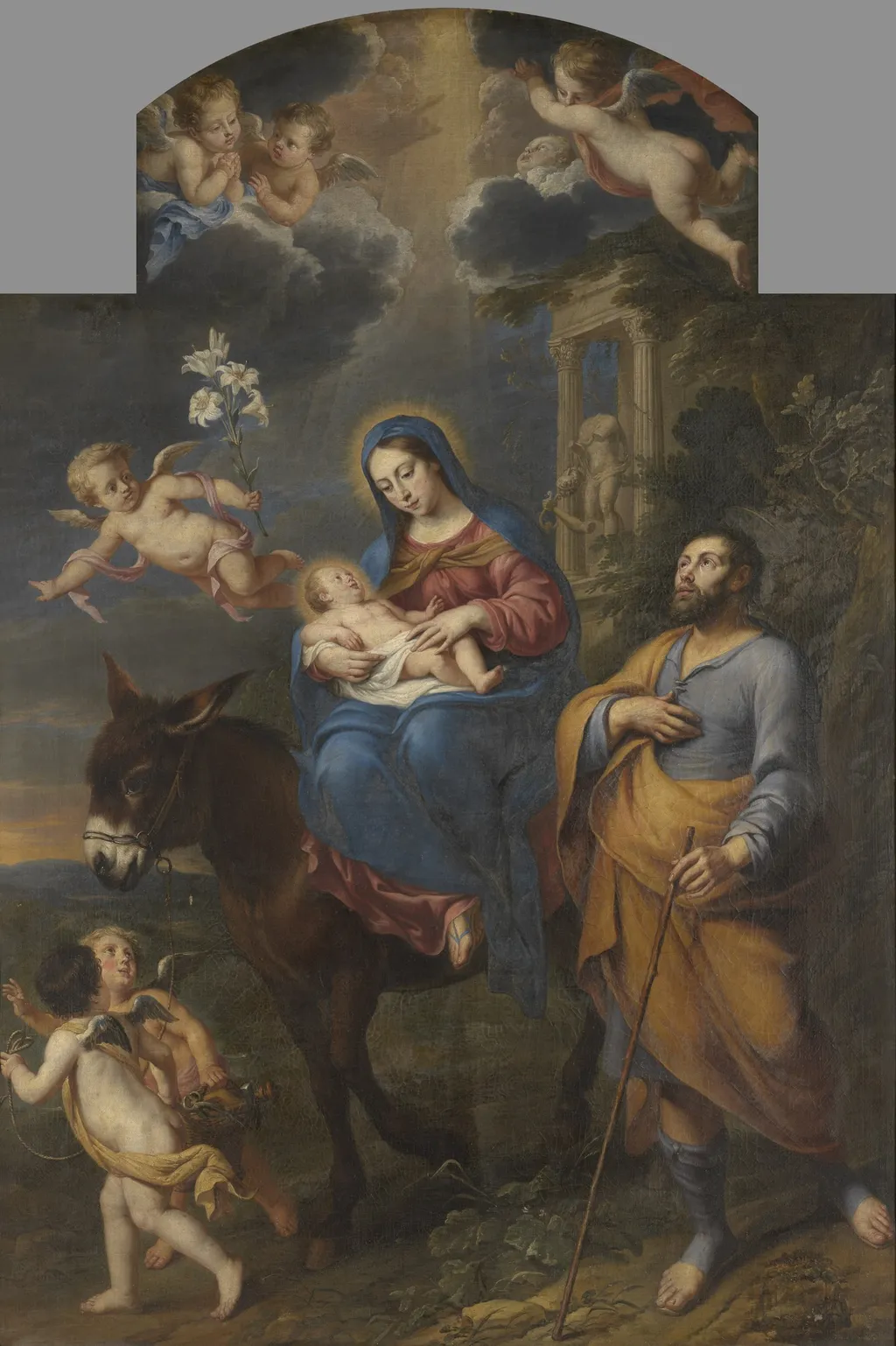 The Flight into Egypt, by Marc Antonio Garibaldi, oil, 1652