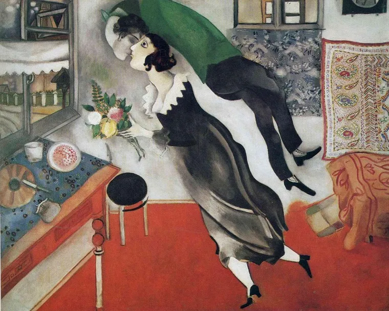 Birthday, by Marc Chagall, unspecified, 1915