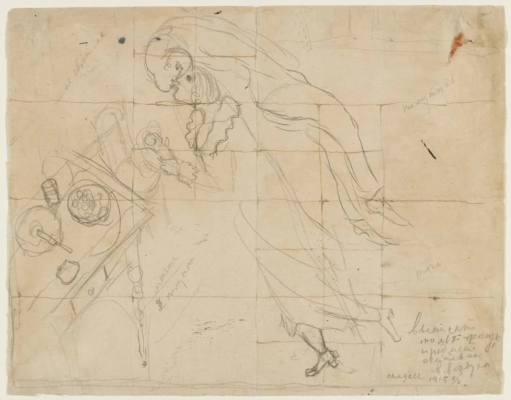 Untitled, by Marc Chagall, graphite, 1915