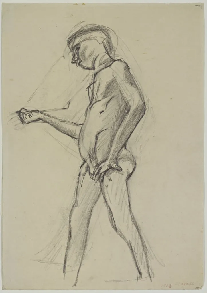 Untitled, by Marc Chagall, graphite, 1904