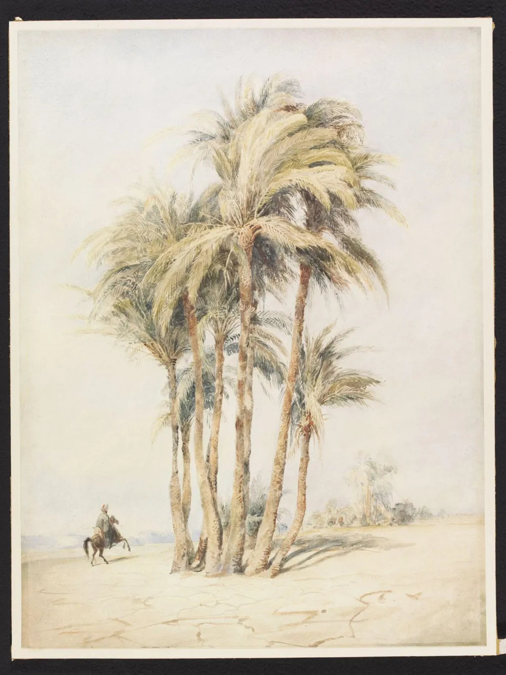 Palm trees at Karnak, Thebes, by Marc-Charles-Gabriel Gleyre, watercolor, 1838
