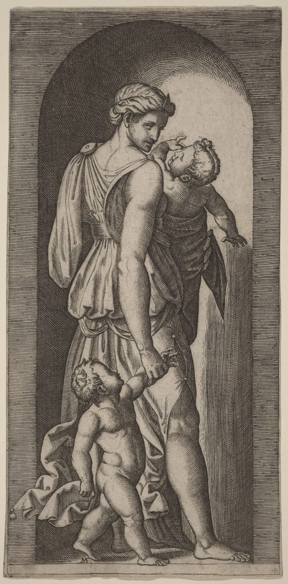 Charity, by Marcantonio Raimondi, ink, 1520