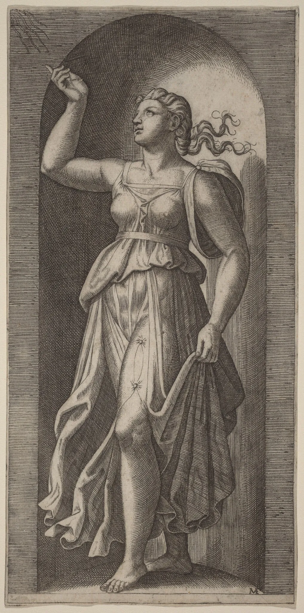 Faith, by Marcantonio Raimondi, ink, 1520