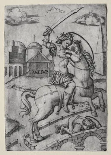 Horatius Cocles Defending the Sublician Bridge, by Marcantonio Raimondi