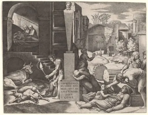 Il Morbetto (The Plague), by Marcantonio Raimondi
