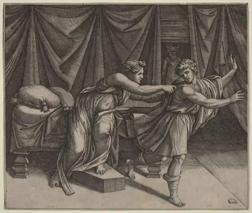 Joseph and Potiphar's Wife, by Marcantonio Raimondi