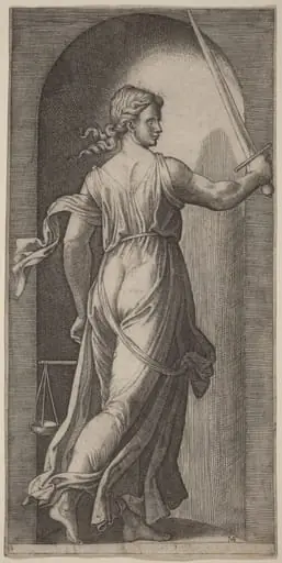 Justice, by Marcantonio Raimondi