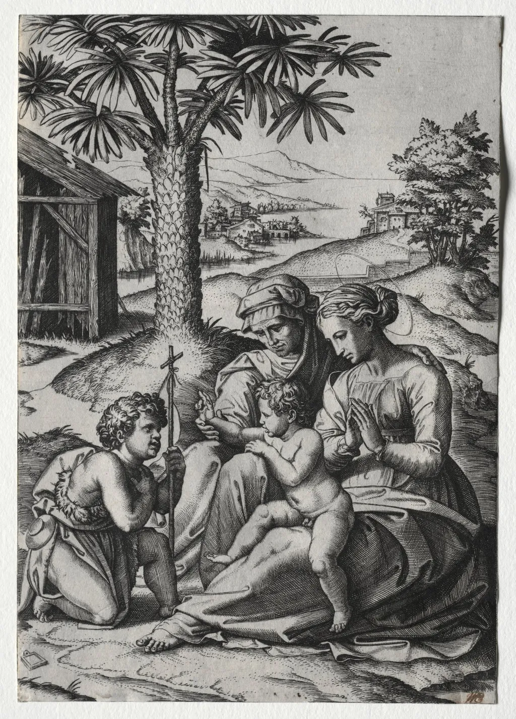Madonna of the Palm Tree, by Marcantonio Raimondi, 1522