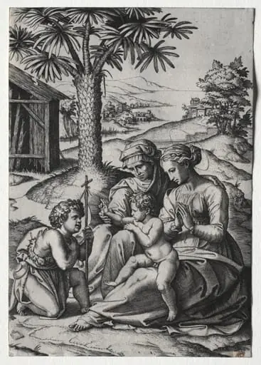 Madonna of the Palm Tree, by Marcantonio Raimondi