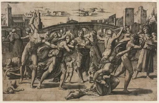 Massacre of the Innocents (With the Fir Tree), by Marcantonio Raimondi