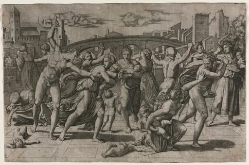 Massacre of the Innocents without the Fir Tree, by Marcantonio Raimondi