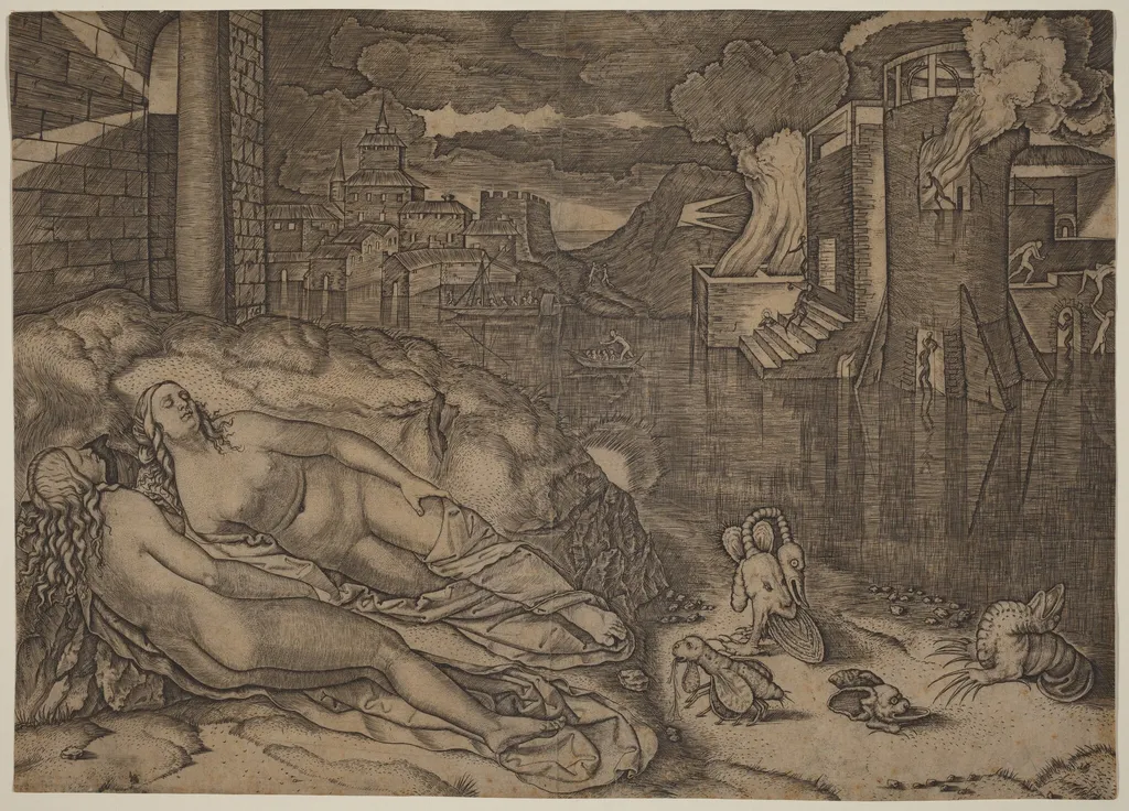 Raphael's Dream, by Marcantonio Raimondi, ink, 1508
