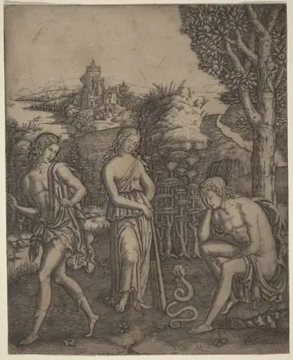 Serpent Speaking to a Young Man, by Marcantonio Raimondi