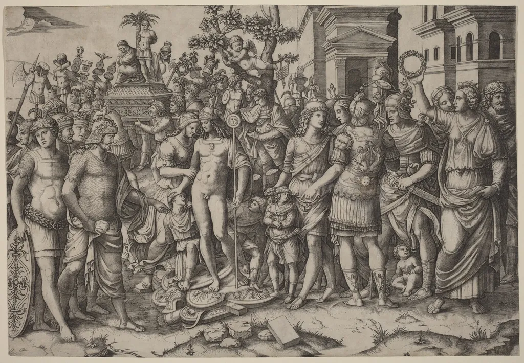 Triumph, by Marcantonio Raimondi, ink, 1507