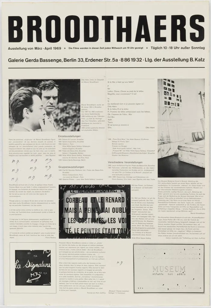 Untitled, by Marcel Broodthaers, ink, 1969