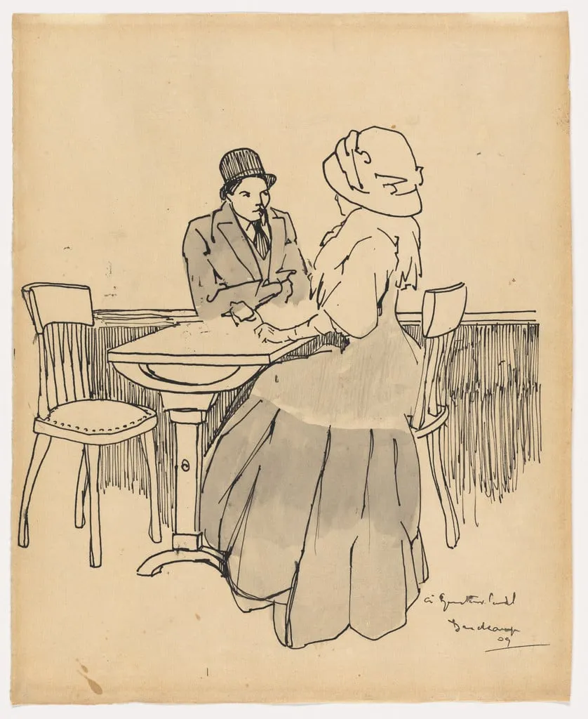 Untitled, by Marcel Duchamp, ink, 1909