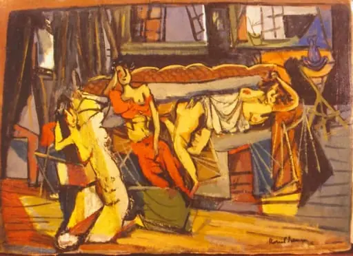 Noaptea (interior cu trei femei), by Marcel Janco