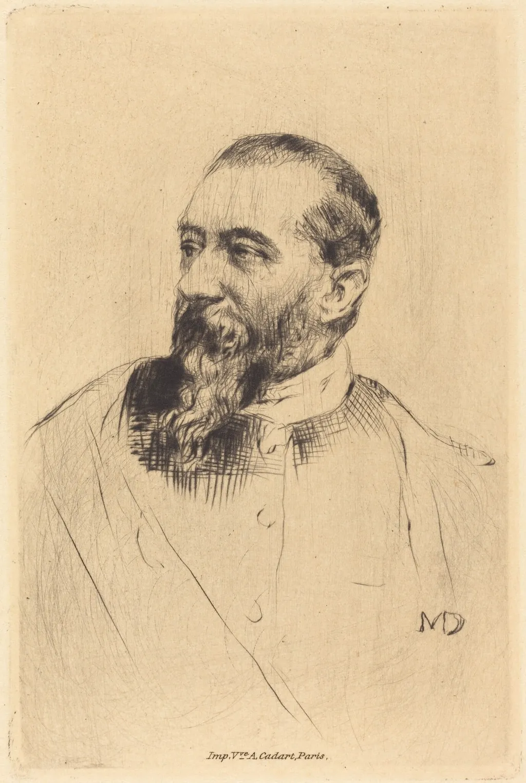 Alphonse Karr, by Marcellin-Gilbert Desboutin, ink, 1875