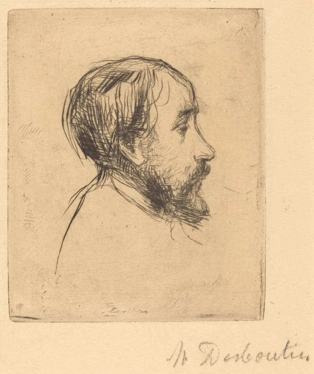 Degas, by Marcellin-Gilbert Desboutin, ink, 1875