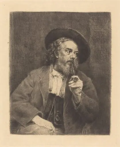 L'Auteur fumant, à mi-corps, by Marcellin-Gilbert Desboutin