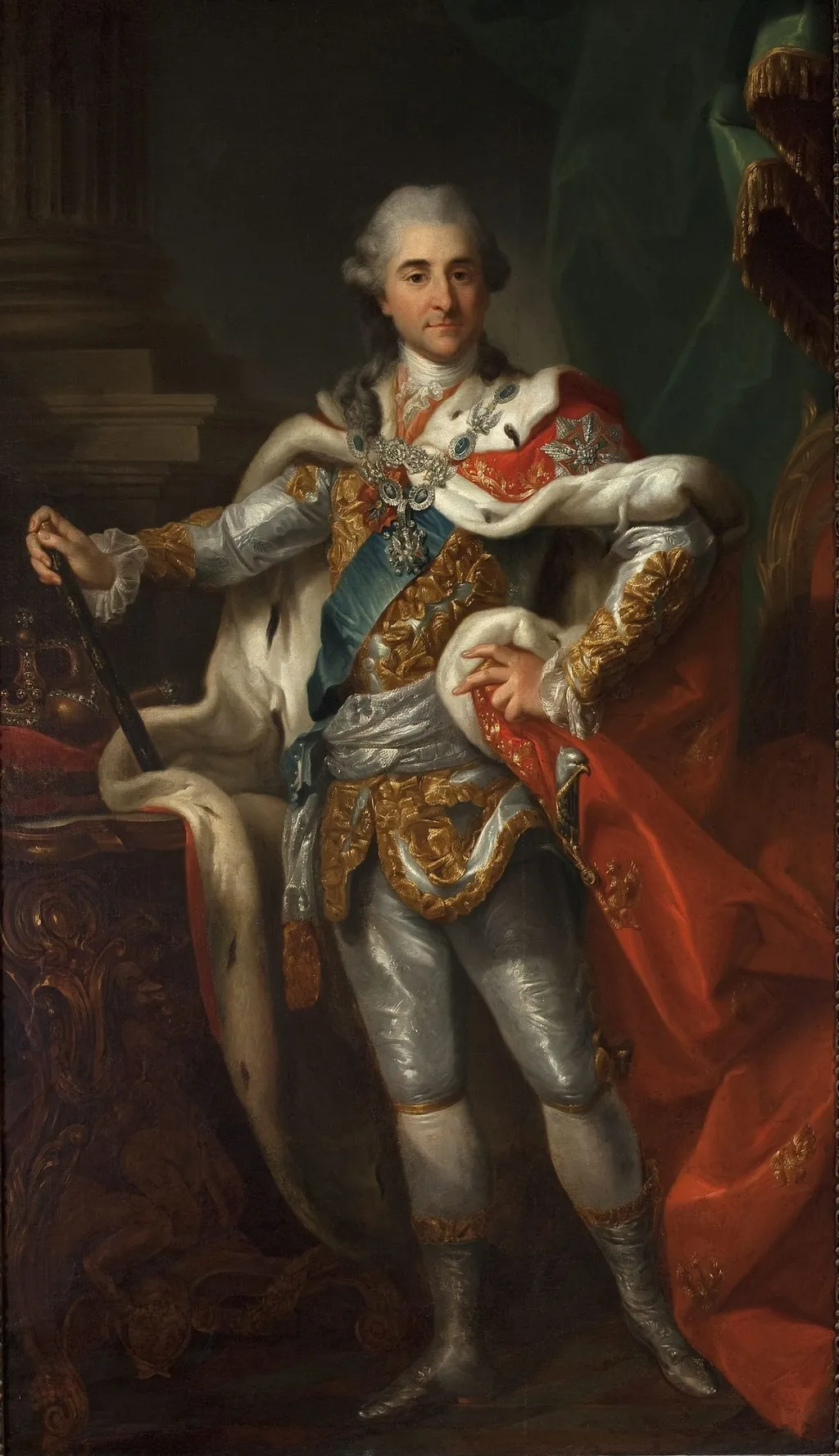 Portrait of Stanisław August Poniatowski in the coronation costume, by Marcello Bacciarelli, oil, 1769