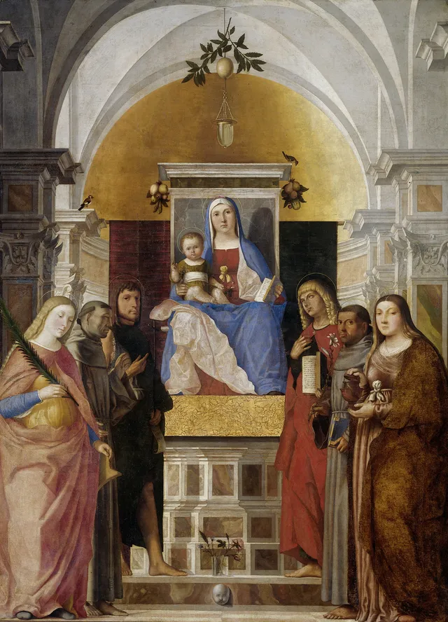 Virgin and Child with Saints Catherine, Francis, John the Baptist, Mary Magdalene, Antony of Padua, John the Evangelist
