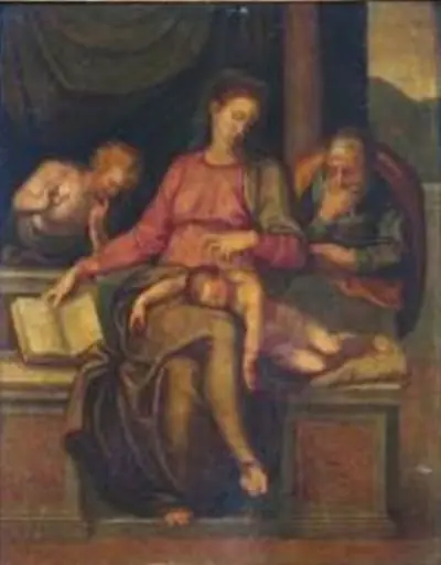 Sfânta Familie cu sfîntul Ioan Botezătorul copil (Madonna del Silenzio)