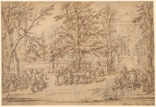 Garden Party at a Country House, by Marcellus Laroon II