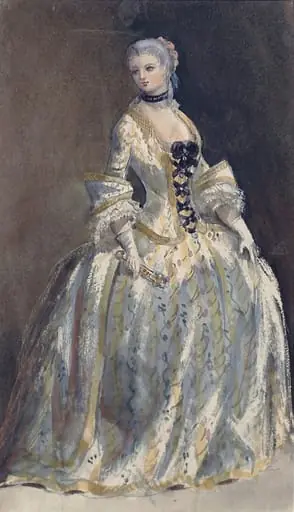 A woman in mid-18th century dress, by Marchioness of Waterford Louisa Anne