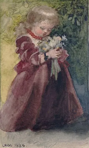 Child with Yellow Daisies, by Marchioness of Waterford Louisa Anne