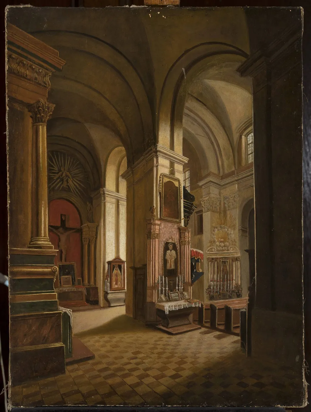 Church interior, by Marcin Zaleski, oil, 1829