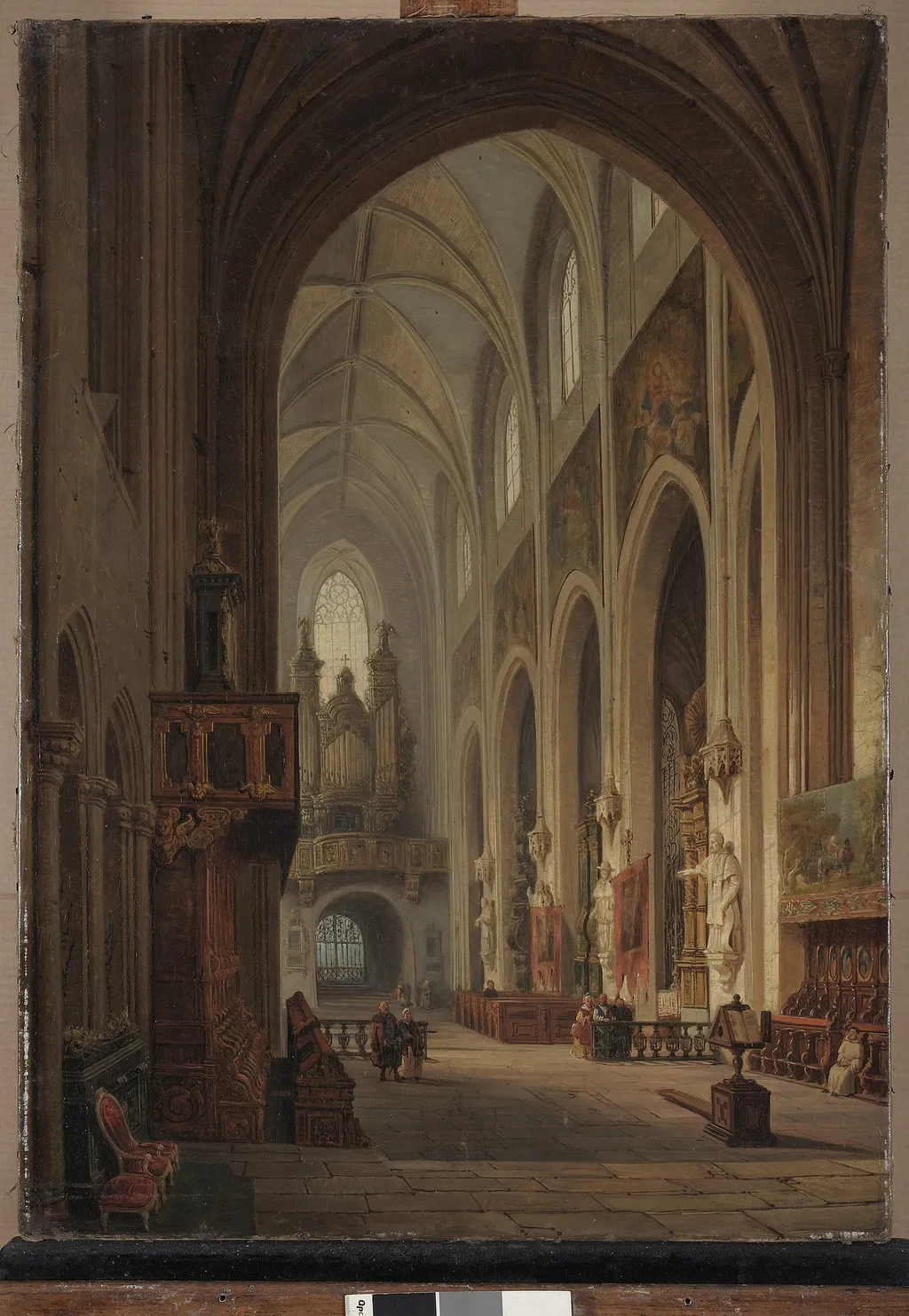 Interior of the Dominican Church in Kraków, by Marcin Zaleski, oil, 1846