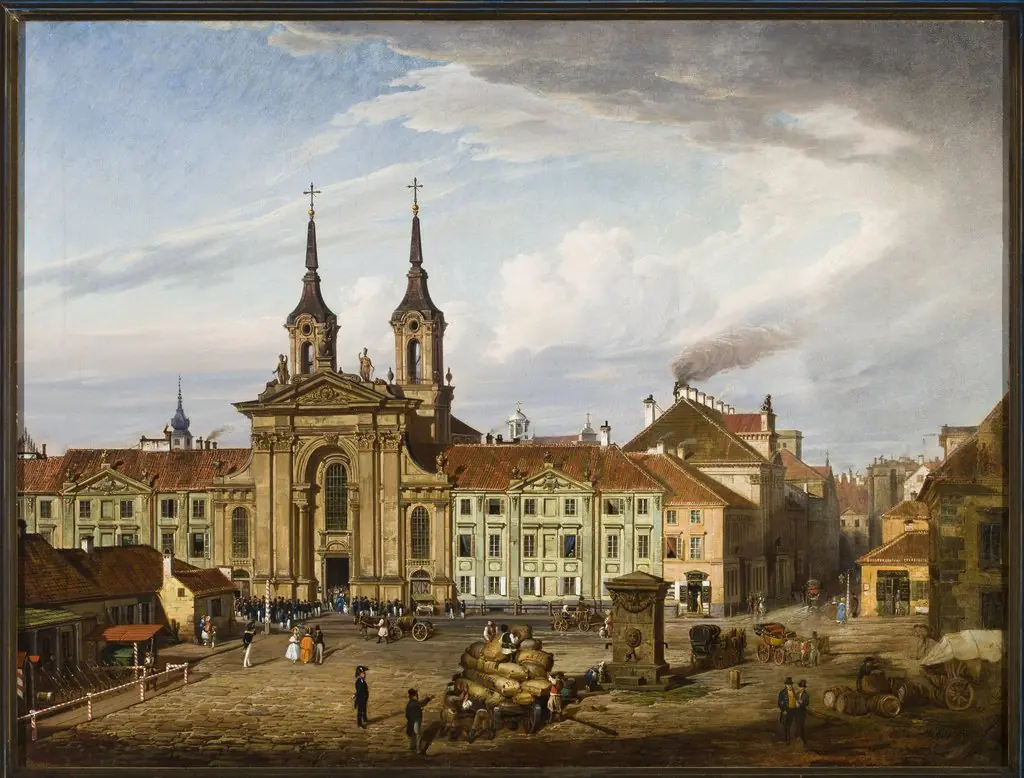 Krasiński Square and the Piarist church, by Marcin Zaleski