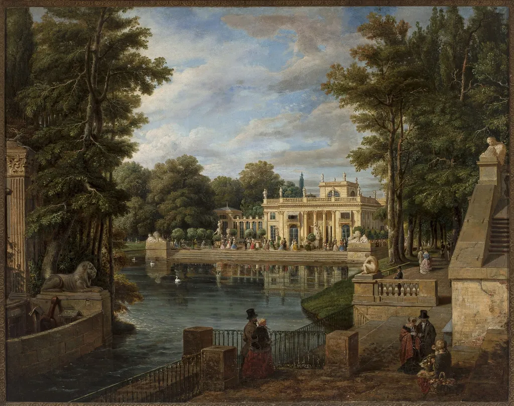 View of the Łazienki Palace in summer, by Marcin Zaleski, oil, 1837