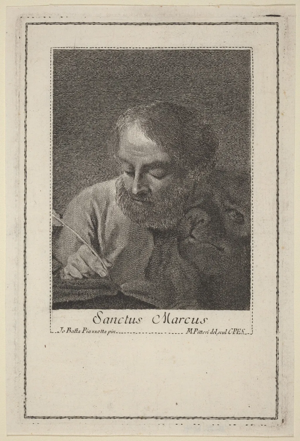 Saint Mark, by Marco Alvise Pitteri, ink, 1744