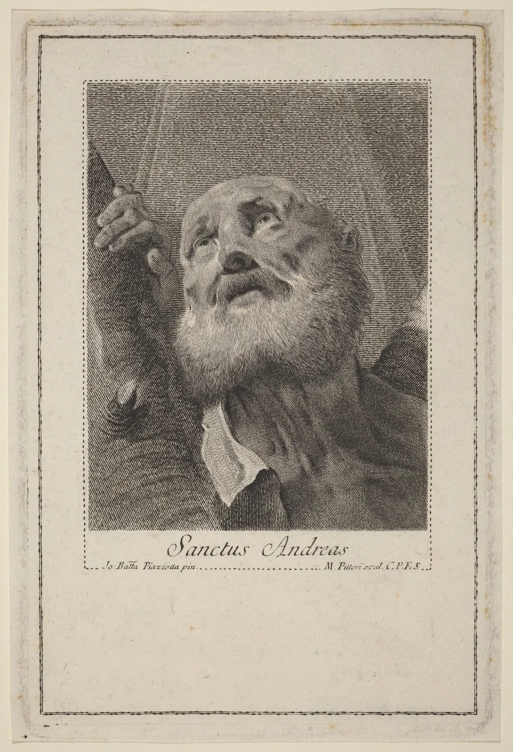 Sanctus Andreas, by Marco Alvise Pitteri, ink, 1744