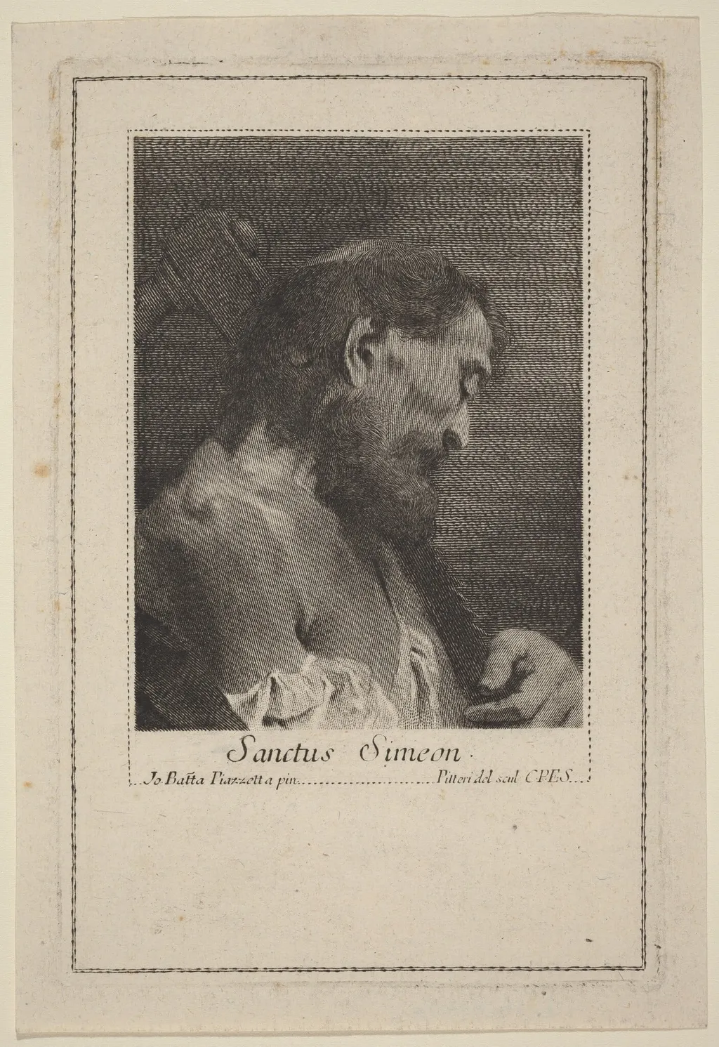 Sanctus Simeon, by Marco Alvise Pitteri, ink, 1744