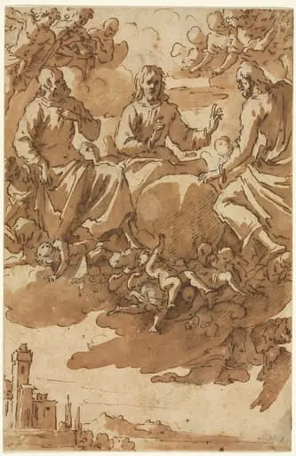 Christ in Glory with Two Saints, by Marco Antonio Bassetti