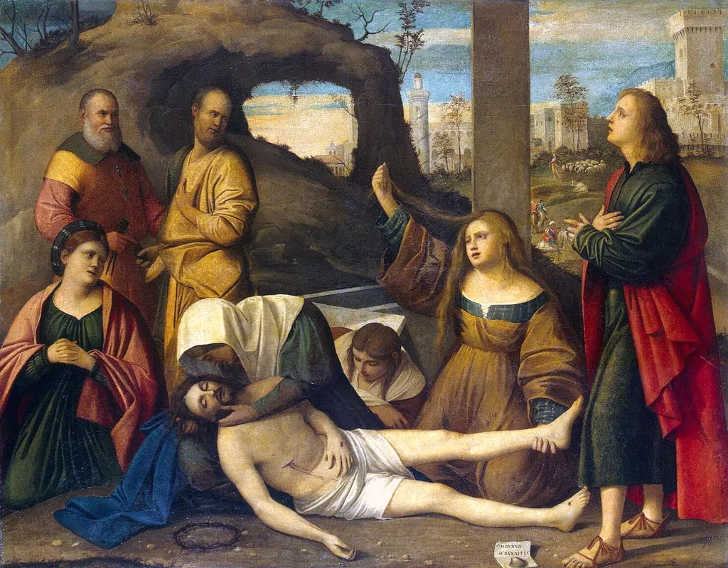 The Lamentation, by Marco Basaiti, oil, 1527