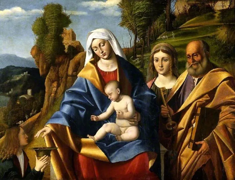Virgin and Child with Saints, by Marco Basaiti, unspecified, 1508