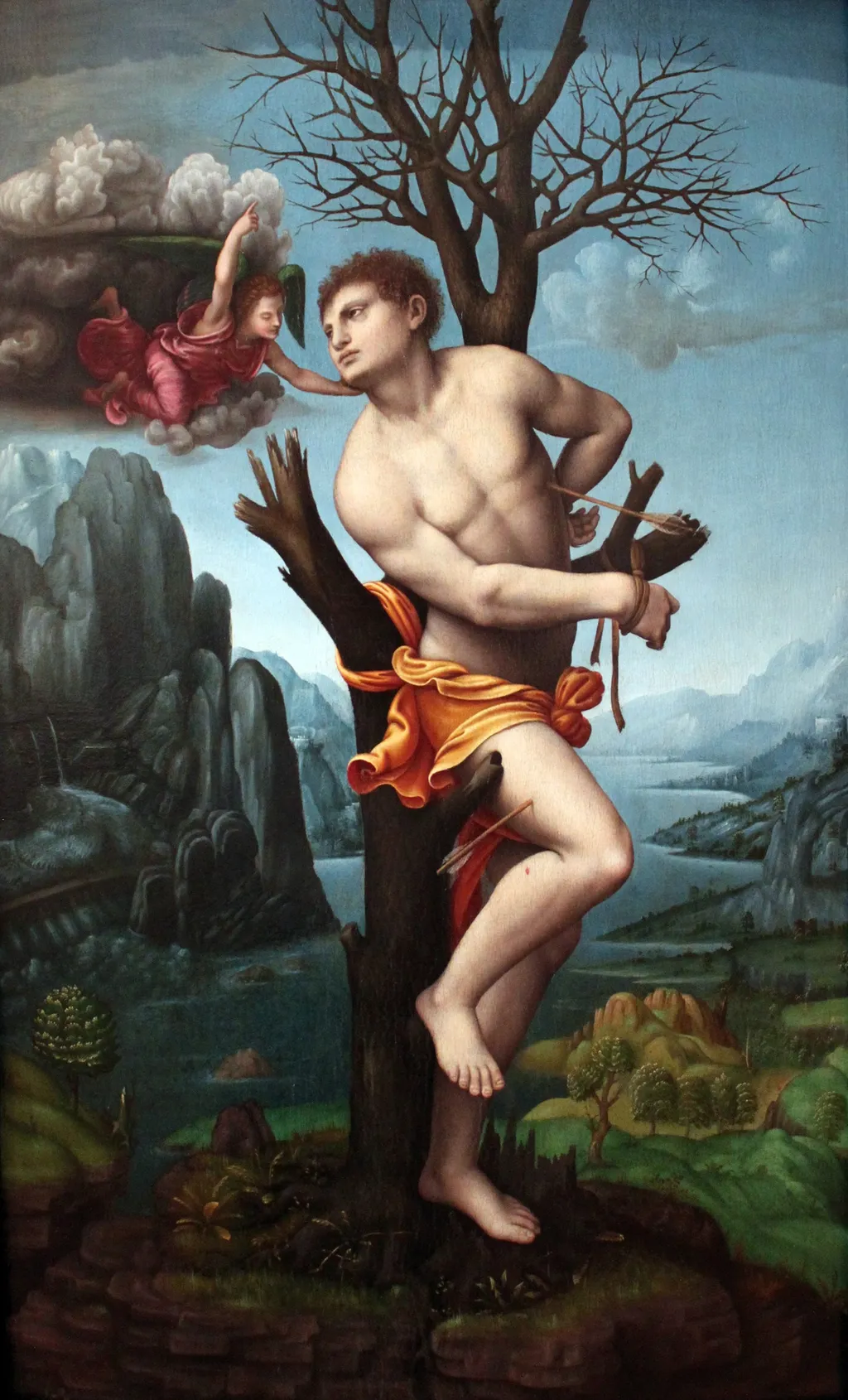 Saint Sebastian, by Marco d'Oggiono, paint, 1520