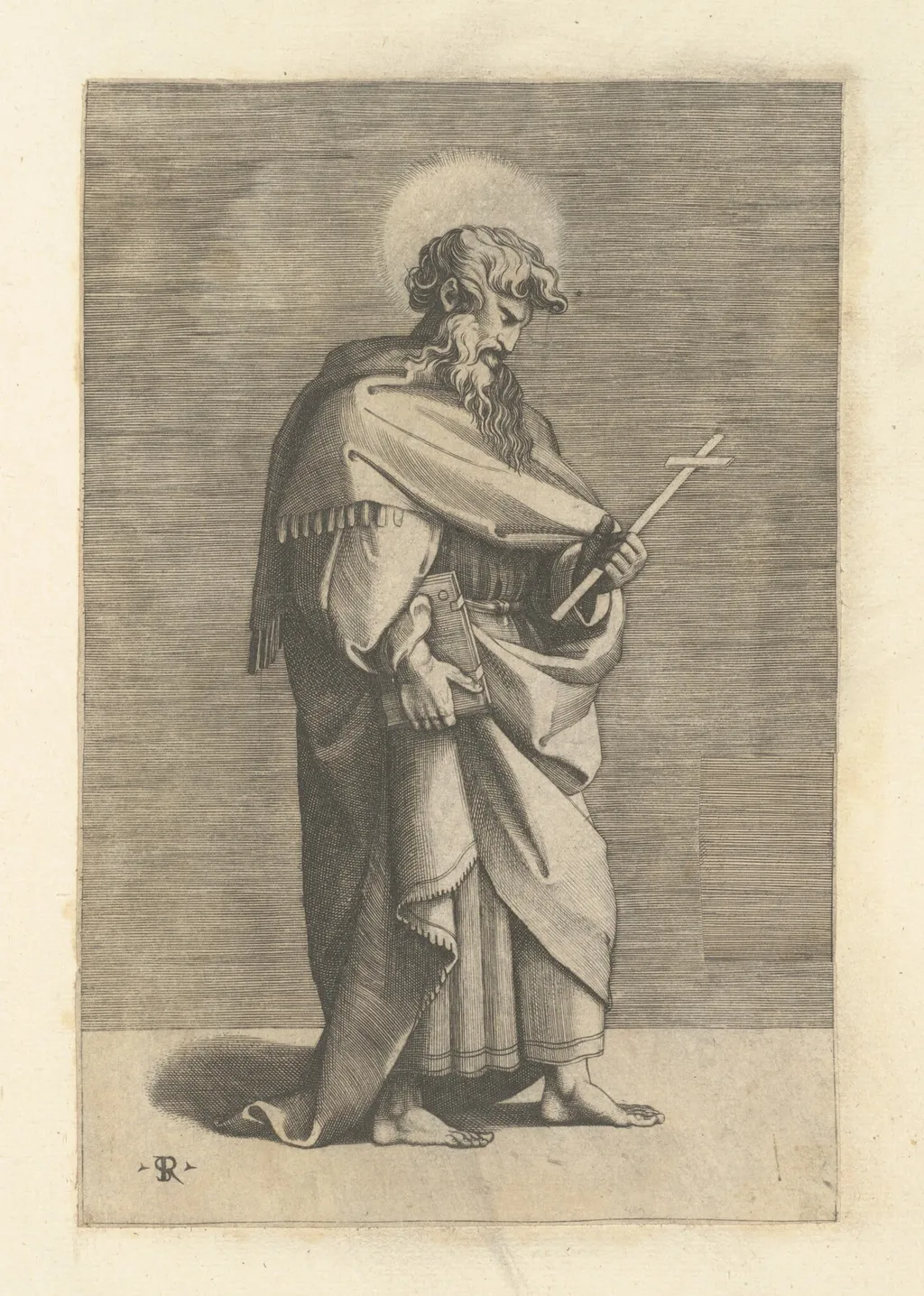 Saint Philip, by Marco Dente, ink