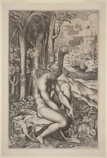 Venus Extracting a Thorn from Her Foot, by Marco Dente