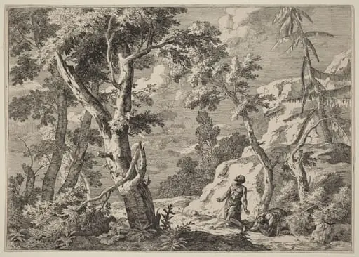 Two Men Penitent in the Wilderness, by Marco Ricci