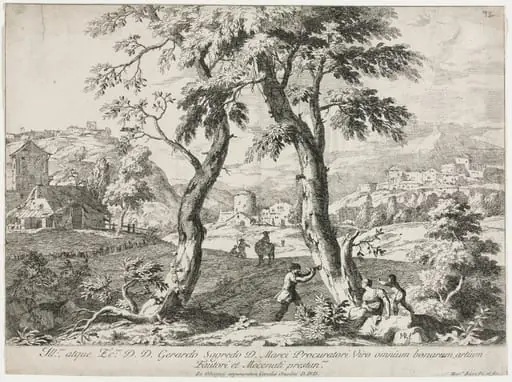 View of a Village with Figures in the Foreground, by Marco Ricci