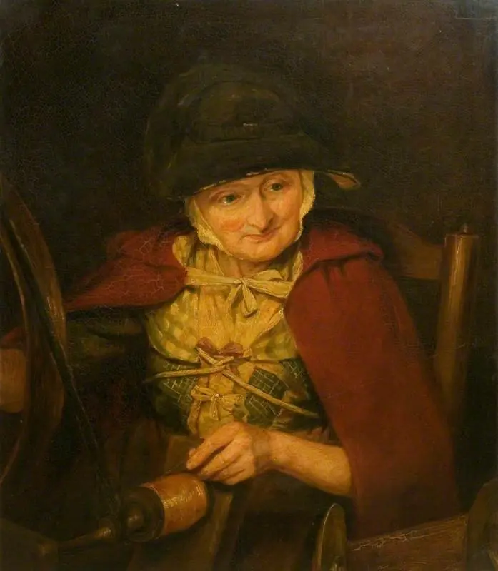 An Old Woman Spinning, by Margaret Sarah Carpenter