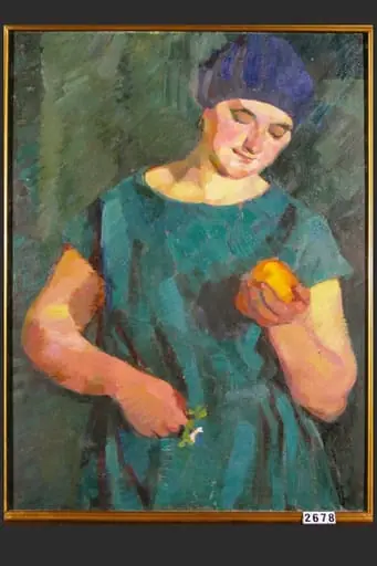 Femeie în verde cu portocală, by Margarete Depner