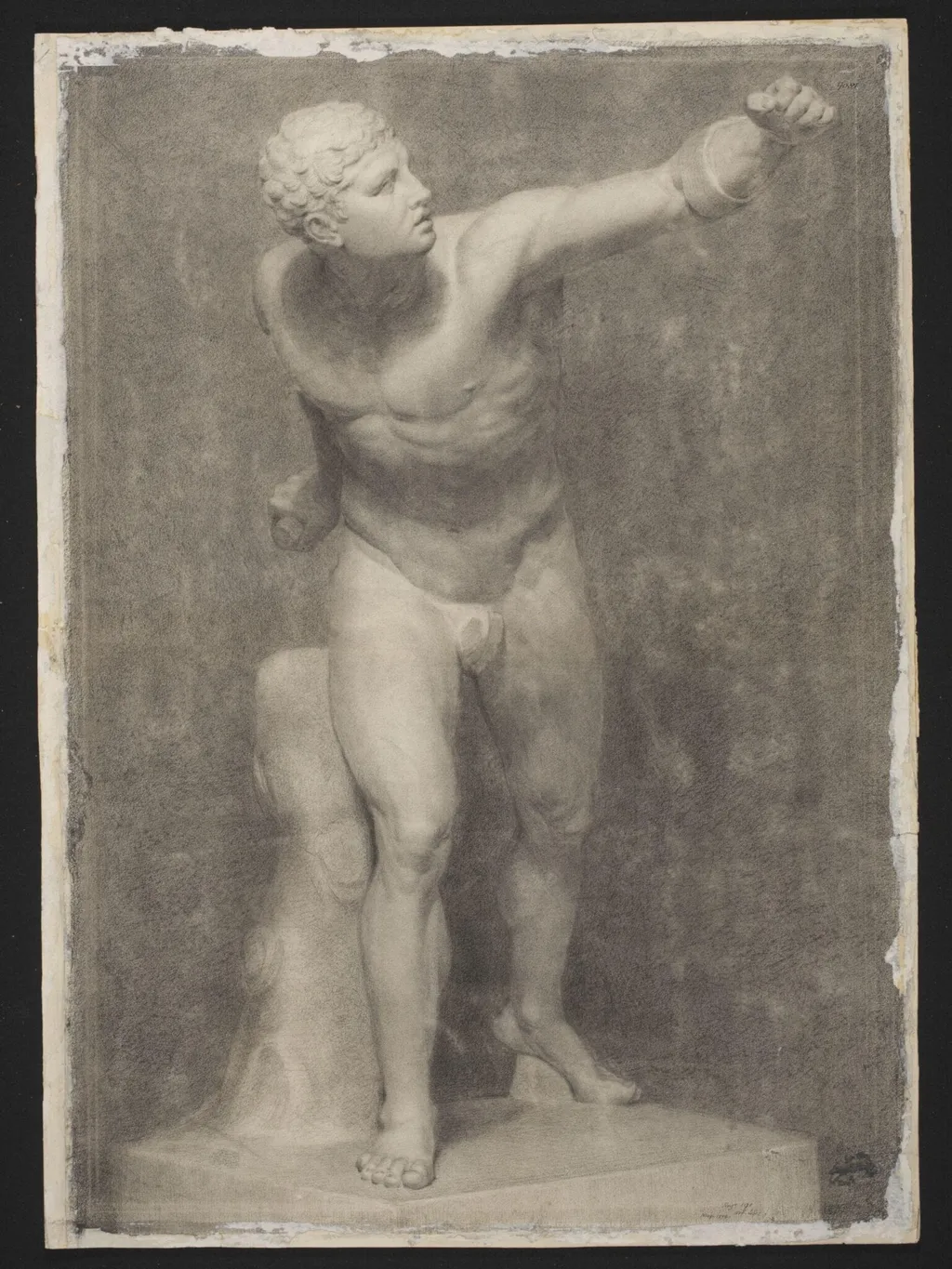 Study of a plaster cast of the Borghese Gladiator, by Maria Brooks, 1872